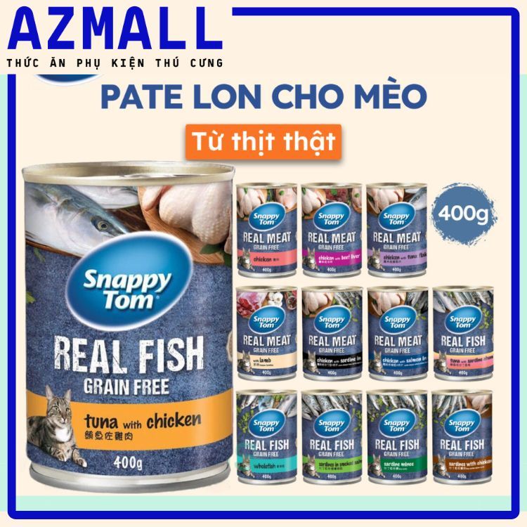 Pate Snappy Tom Real Meat Cho Mèo Lon 400g - Pate Dinh Dưỡng Thịt Thật ...