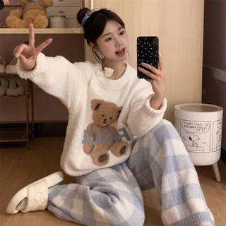 [Pre-Order]-Bộ ngủ mùa đông dễ thương chất liệu lông siêu ấm dễ thương