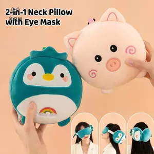 Phim hoạt hình cổ 2 trong 1 có mặt nạ mắt Búp bê sang trọng dễ thương Du lịch Bàn văn phòng di động Quà tặng sinh nhật [Mina]