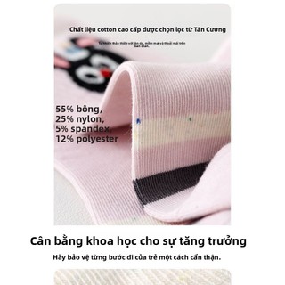 Tất hoạt hình cho bé gái – Cotton mềm thoáng khí, họa tiết thỏ dễ thương, mang đi học cực xinh