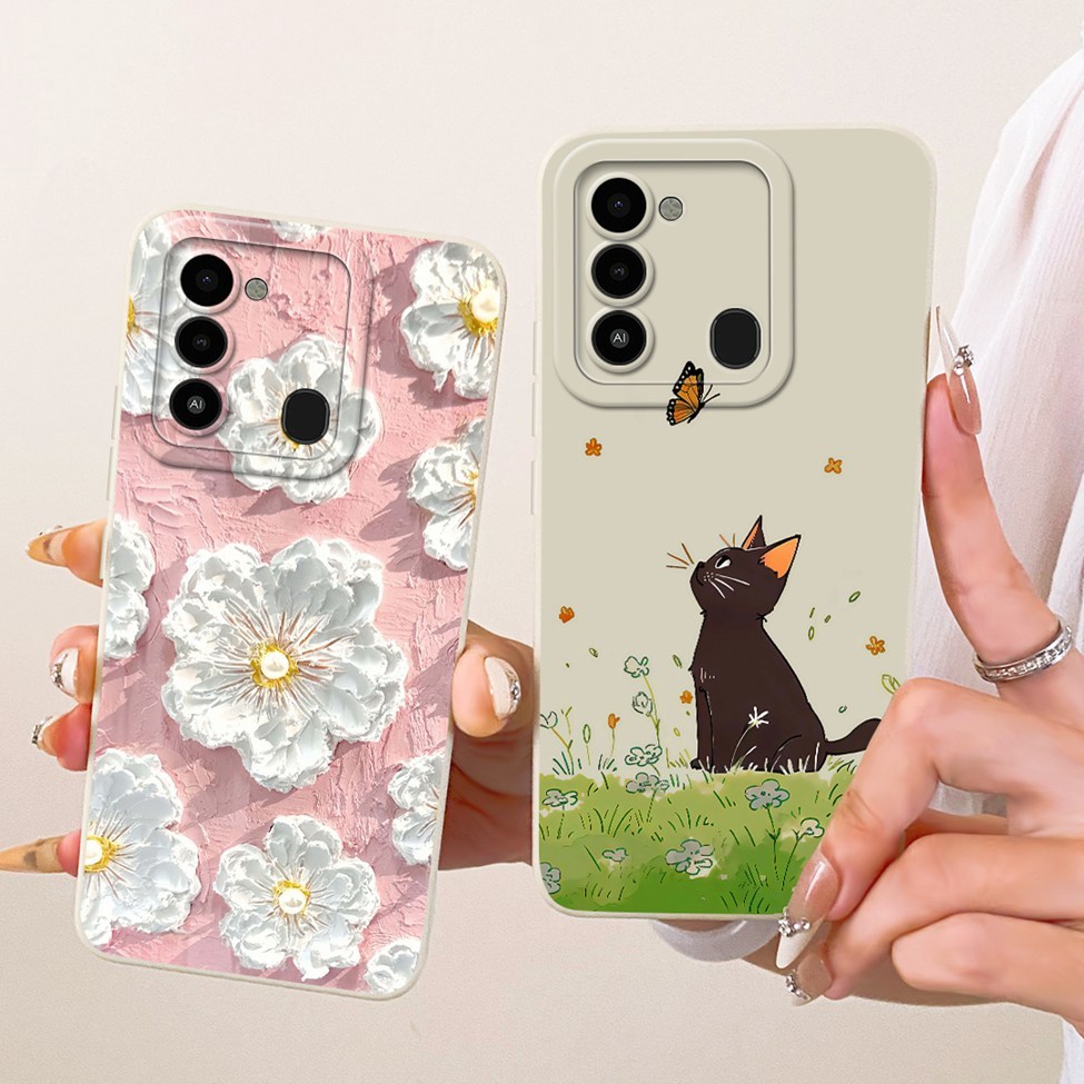 Tecno KG5k KG5j KG5n Vỏ Tecno Spark 8C Vỏ hoạt hình thời trang Vỏ điện thoại silicon vẽ ngộ nghĩnh dễ thương Techno Spark 8C