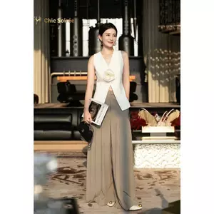 SET VÁY THỜI TRANG CAO CẤP- ÁO VEST CỘC TAY PHÁ CÁCH THỜI THƯỢNG- Chic Soirée