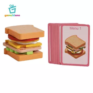 Gamchiano Gỗ Sandwich Xếp Chồng Đồ Chơi Giáo Dục Mầm Non Khối Học Tập Montessori Cho Trẻ Em Hoạt Động Trí Tưởng Tượng