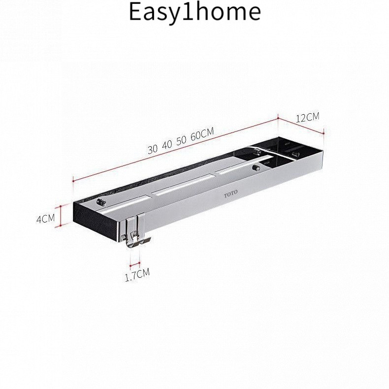 Kệ Để Đồ Phòng Tắm Không Cần Đục Lỗ ToTo 304 Giá Lưu Trữ Sữa Tắm Inox 30/40/50/60Cm