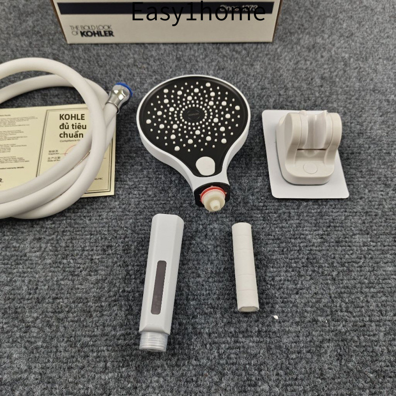 【 KOHLER 】Đầu vòi sen lọc trắng hoàn toàn mới, tăng áp lực, không gây đau, ba chức năng, vòi sen cầm tay gia đình, vòi s