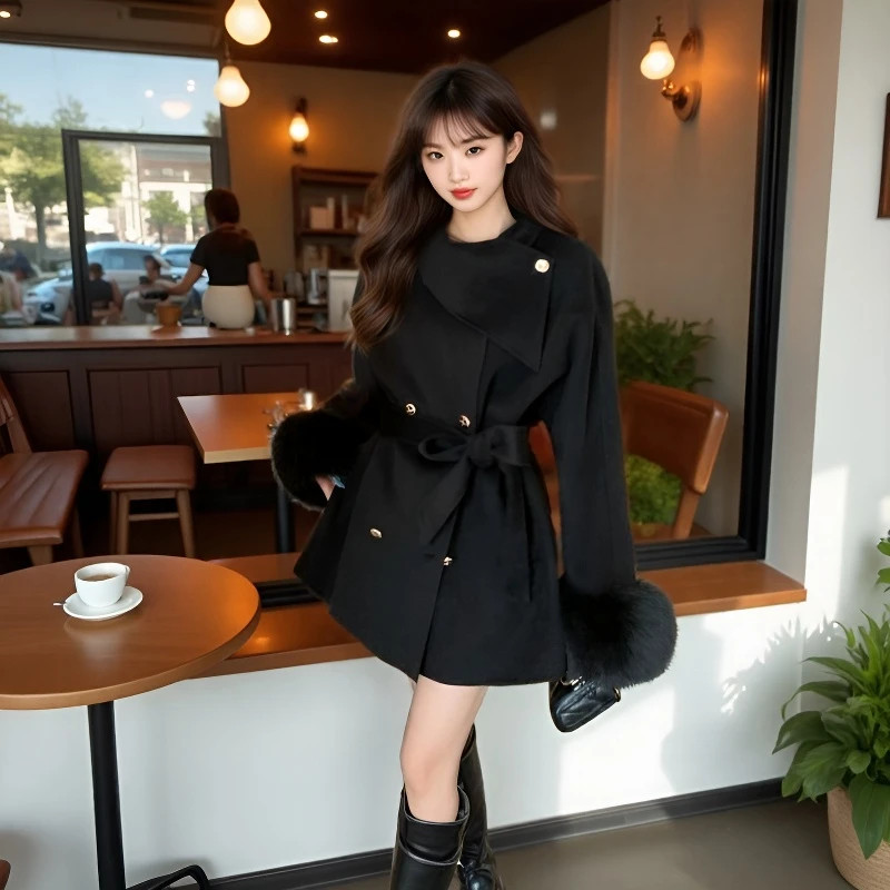 Áo khoác mùa đông nữ phong cách Hàn Quốc mới dáng rộng Tính khí mỏng