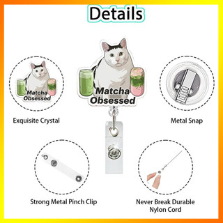 Kim Loại Chắc Chắn Cá Sấu Kẹp Id Giá Đỡ Bền Acrylic Huy Hiệu Trang Trí Nhỏ Gọn Dễ Thương Có Thể Thu Vào Cuộn Để Làm Việc Id Đựng Thẻ Văn Phòng Nhân Viên Huy Hiệu