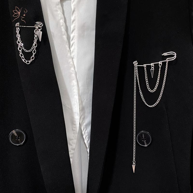 HNKMP Dark sel Mặt Dây Chuyền Thổ Cẩm Dành Cho Nam Nữ Vintage Trâm Cài Punk Stay Gothic Bông Tai Kẹp Dạo Phố Trang Sức.