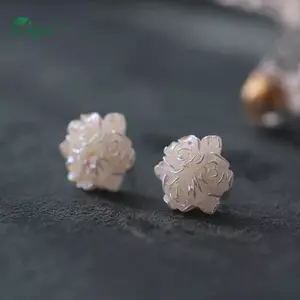 Springevenstar 1 Đôi Bông Tai Hoa Bạc 925 Cho Nữ Sang Trọng Cô Dâu Nữ Trang Sức Thời Trang Chống Dị Ứng Springevenstar