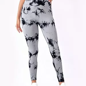 Quần Tập Yoga Cao Cấp Thể Thao Nâng Hông Nhanh Khô Quần Thể Dục Nữ Skinny Chạy Đào Tie-Dye