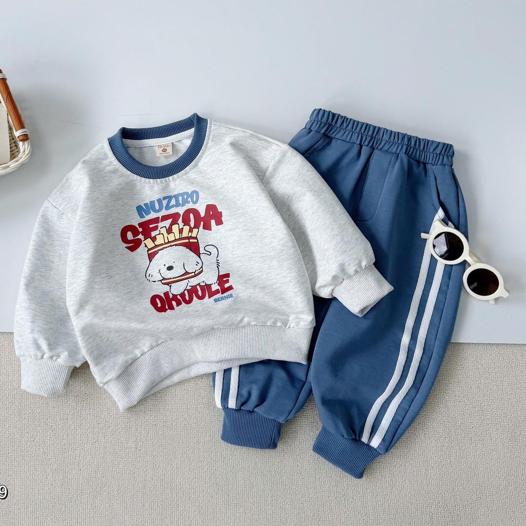 [BiBeo Kids] Bộ Quần Áo Thu Đông Bé Trai NUZIRO Da Cá Cún Con – Bộ Dài Tay 2 Da Mềm Mại, Form Đẹp Thoải Mái