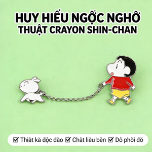 Huy Hiệu áo Shin Crayon Kéo Bánh Xe, Huy Hiệu Dây Chuyền độc đáo, Phụ Kiện Trang Phục Anime