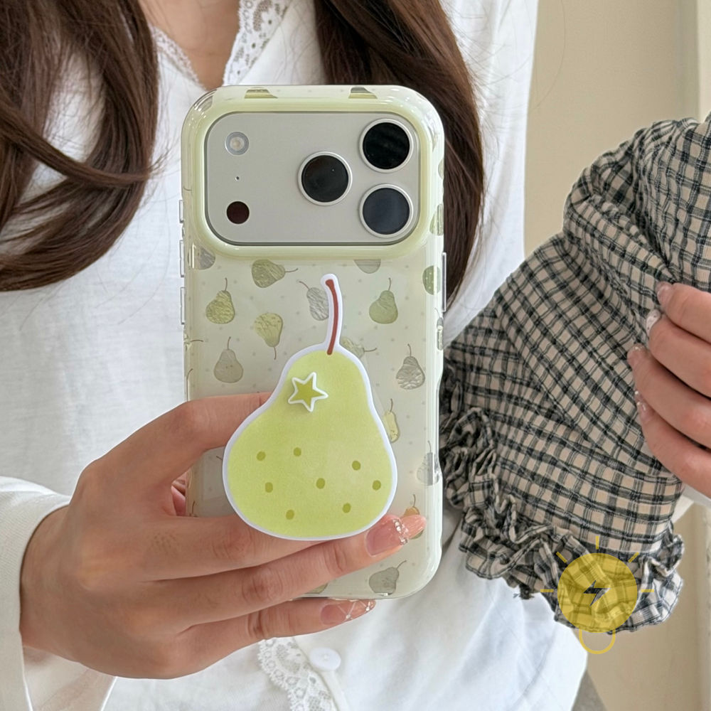 Phone Case For iPhone 17 Pro Max 16 15 with Griptok TPU Pear with Griptok Aesthetic Korean Cute