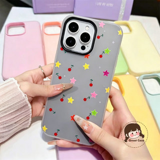 Ốp Điện Thoại Màu Trơn Dopamine Star Cherry Hoạt Hình Cho Redmi Note 15 Pro Plus 14 Pro Plus SE 14S 13 Pro Plus 12S 4G 5G Màu Kẹo Dễ Thương 2 Trong 1