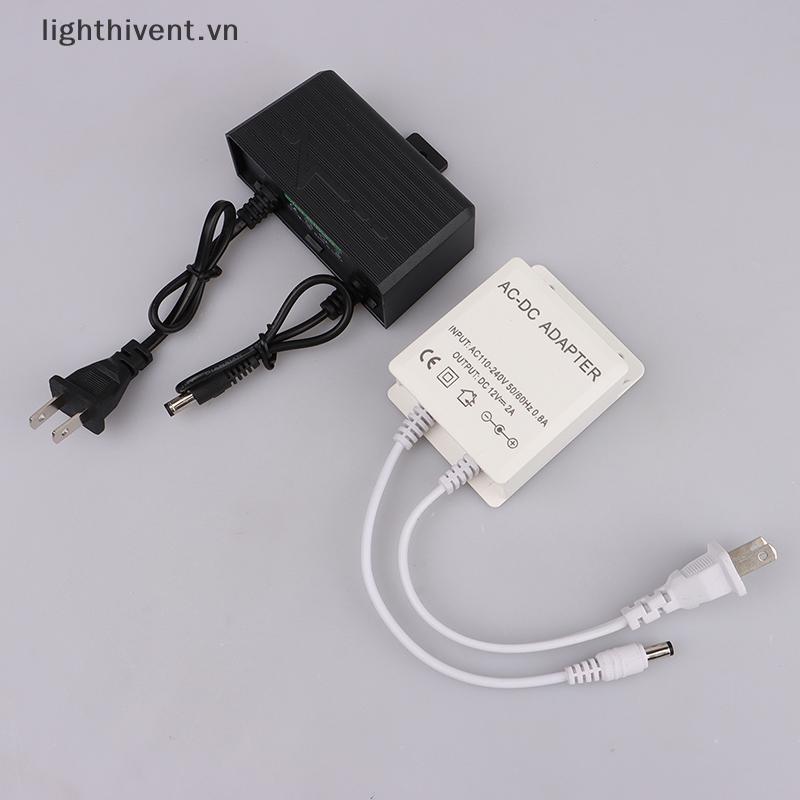 [lighthivent] AC / DC 12V 2A 2000ma Camera quan sát Bộ chuyển đổi nguồn điện Bộ sạc chuyển đổi phích cắm EU Mỹ chống nước ngoài trời cho máy ảnh video CCTV (VN)