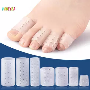 < Honeyba > 2 Chiếc Gel Silicon Ngón Chân Nhỏ Bảo Vệ Ống Ngón Chân Ngăn Ngừa Vỉ Chống Rơi Thoáng Khí Chăm Sóc Bàn Chân Dụng Cụ Làm Móng Chân Đẹp