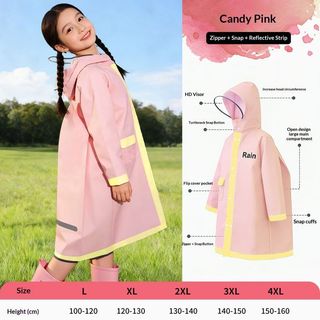 Áo mưa trẻ em có mũ trùm đầu plus-Sized Schoolbag Thiết kế kéo dài không thấm nước