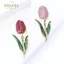 PNPIA- Trâm cài hoa Tulip dành cho nữ có kết thúc bằng men hoa thanh lịch cho áo sơ mi thời trang dự tiệc thông thường