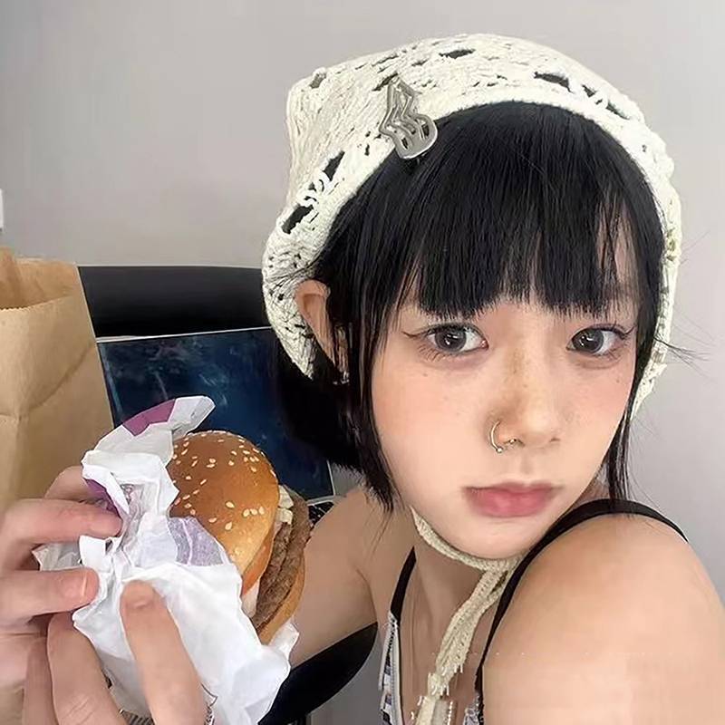 PNPIA- Hoa Tóc Dệt Kim Đầu Kerchief Nữ Handmade Móc Tóc Khăn Du Lịch Ảnh Turban Accessorie