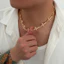 Vòng cổ mặt dây chuyền chữ thập sang trọng dành cho nam - Thiết kế nhiều bánh bằng hợp kim mạ vàng - Choker đeo hàng ngày 51-60cm có thể điều chỉnh