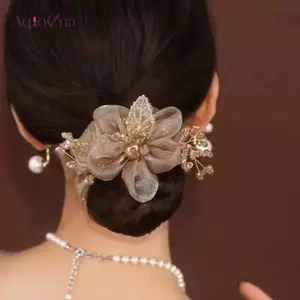 AqToCna Thanh Lịch Kim Cương Giả Dây Buộc Tóc Nữ Đuôi Ngựa Bóng Đầu Dây Cao Su Scrunchie Nhẫn AqToCna