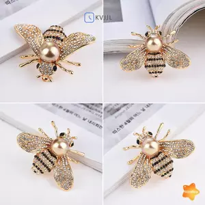 Dòng Côn Trùng Trâm Cài Ong Nhỏ Tinh Tế Pha Lê Kim Cương Giả Pin Trang Sức Mới