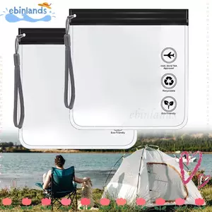 EBINLANDS 2 Túi Chất Lỏng An Ninh, Túi Vệ Sinh Du Lịch Kín Chống Thấm Nước, Túi Trang Điểm EVA 20x20cm Di Động Sân Bay