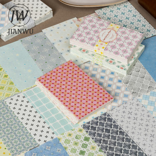 JIANWU Ánh Sáng Muối Series Vintage Họa Tiết Phong Cảnh Cắt Dán Thêu Sò Chất Liệu Giấy Sáng Tạo DIY Rác Tạp Chí Văn Phòng Phẩm