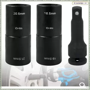 Bộ 3 đai ốc cờ lê tác động hai đầu Bộ 1 / 2 inch Công suất mở rộng Ổ cắm tác động mở rộng bánh xe hai đầu Nẹp cờ lê Bánh xe Đai ốc Công cụ 1 / 2 inch Phù hợp với tất cả các mẫu