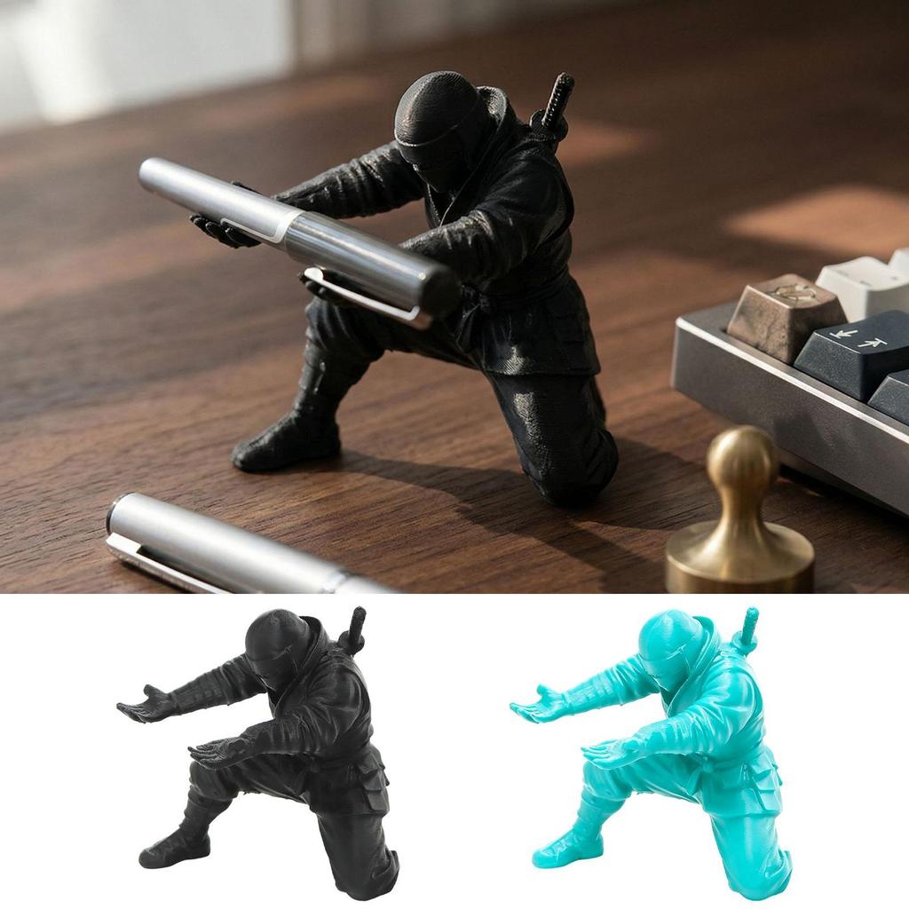 Hộp đựng bút Ninja in 3D Cool Kneeling Pose Knight Tượng trang trí máy tính để bàn cá nhân cho học tập và văn phòng mueadsyvn