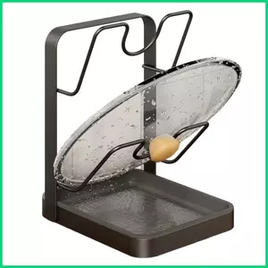 Nắp Nồi Tổ Chức Chống Trơn Trượt Nhà Bếp Bảo Quản Giá Đỡ Nồi Có Khay Thoát Nước Để Cắt Tấm jiwvn