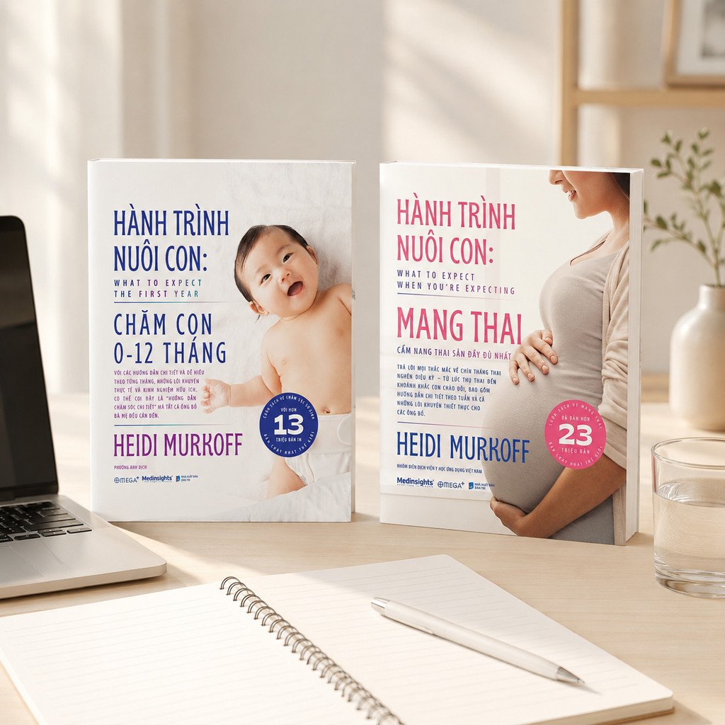 Sách - Lẻ/Combo Hành Trình Nuôi Con: Mang Thai + Chăm Con 0-12 Tháng - Heidi Murkoff (Omega Plus)