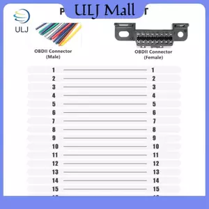 ULJ 10cm DIY 16pin J1962 OBD2 Cáp Nối Dài Cho Nữ Ô Tô Chẩn Đoán Ô Tô Tự Động Dụng Cụ Kết Nối OBD 2.