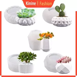 KIN Tròn Đa Giác Trồng Khuôn Silicon Cây mọng Nước Chậu Hoa Khuôn DIY