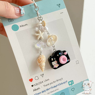 【Chamvn】Mặt dây chuyền hình vỏ sò mèo mùa hè tươi mát móc khóa điện thoại thời trang đa năng