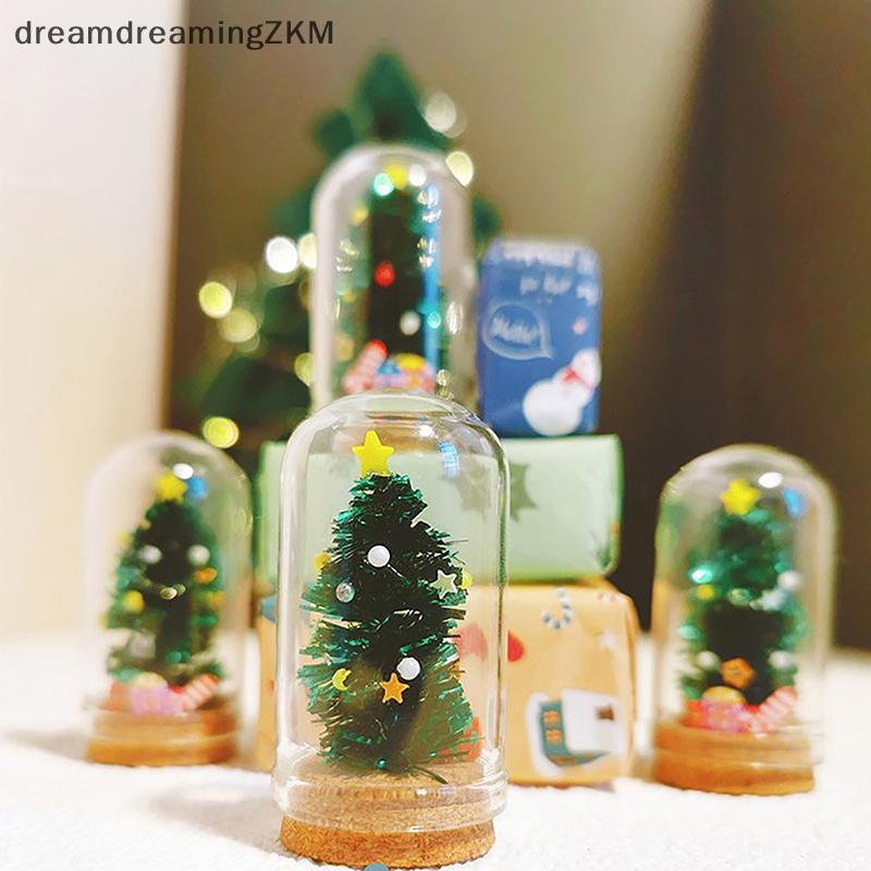 [dreamdreaming] 1: 12 Nhà búp bê Thủy tinh thu nhỏ Cây thông Noel Trang trí kính Búp bê Chai Giáng sinh Mô hình Trang trí nhà búp bê [zkm]
