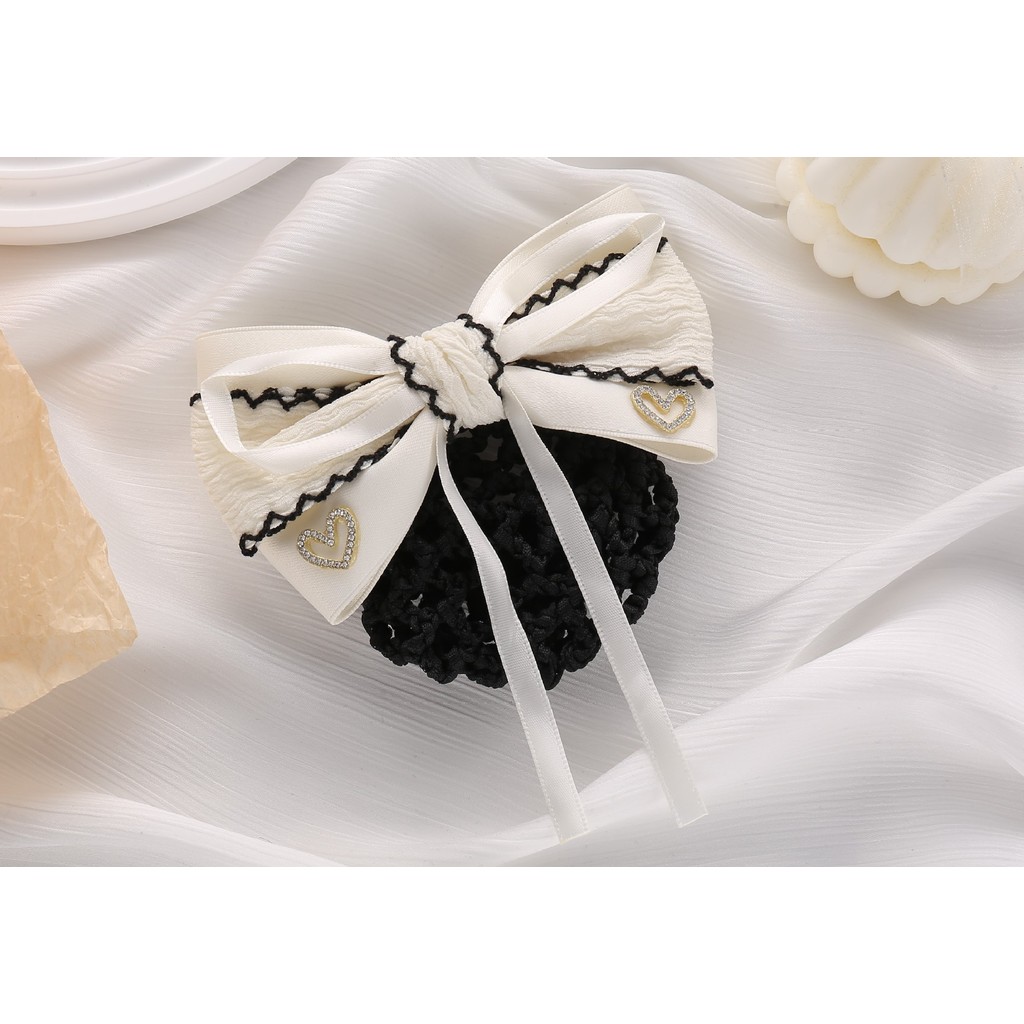 Hairnet thanh lịch với phụ kiện tóc nơ cho công việc khách sạn dành cho nữ