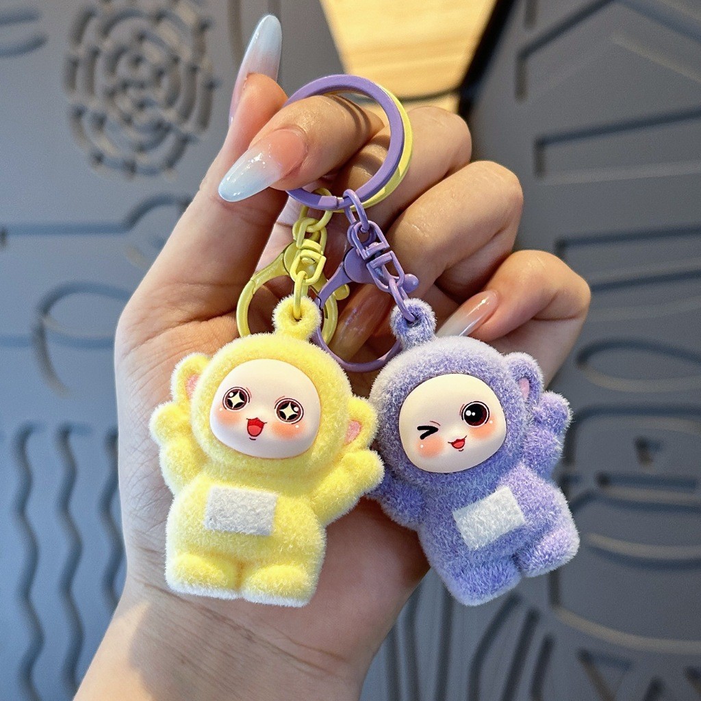 Anime Teletubbies Móc Khóa Mặt Dây Chuyền Đổ Xô Túi Búp Bê Treo Mặt Dây Chuyền Đồ Trang Trí Gửi Bạn Gái Móc Khóa Quà Tặng