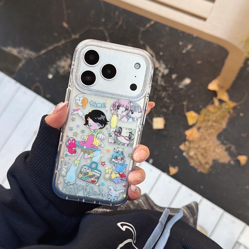 Ốp lưng cứng trong suốt Tương thích với iPhone 13 14 14Pro 14ProMax 15 15Pro 15ProMax 16 16Pro 16ProMax 17 17Pro 17ProMax Vỏ họa tiết bé gái