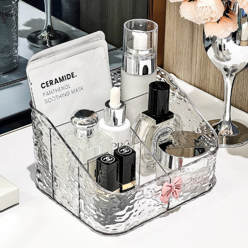 Kệ Đựng Mỹ Phẩm Sóng Nước 4/5 Ngăn - Khay Đựng Mỹ Phẩm, Son Môi, Skincare Để Bàn Trang Điểm Gọn Gàng, Tiện Lợi