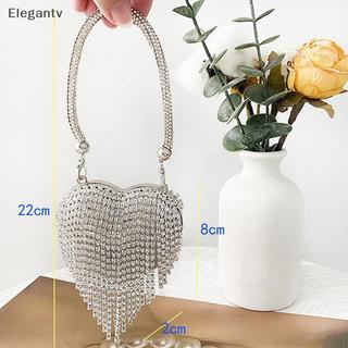 EGN Sang Trọng Nhỏ Hình Trái Tim Kim Cương Giả Dạ Hội Ly Hợp Ví Nữ Túi Thời Trang Cho Nữ Dây Xích Túi Đeo Vai Đảng Quà Tặng N