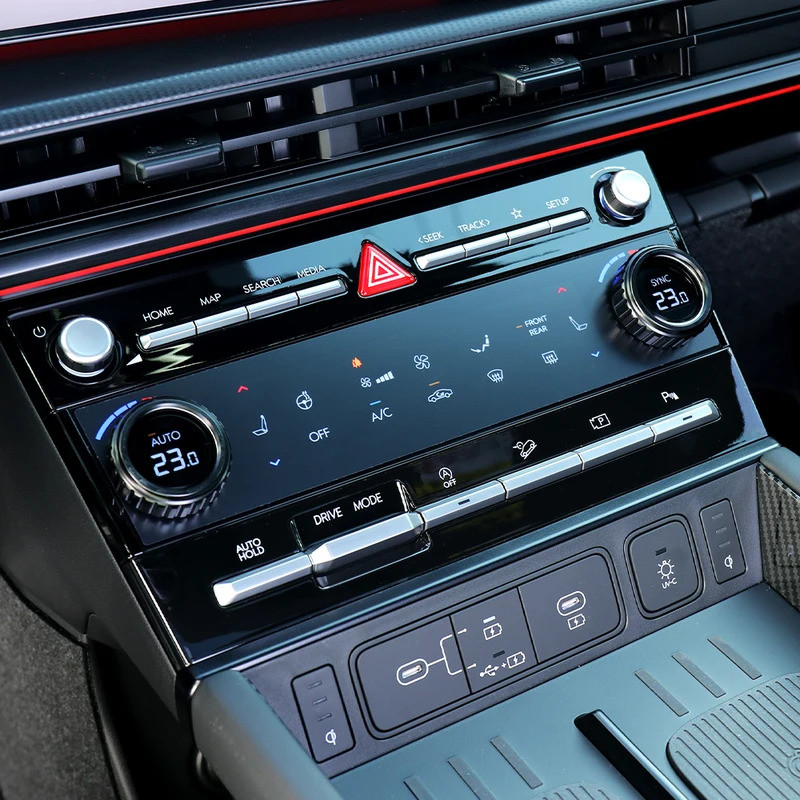 Dành Cho Xe Hyundai Santa Fe MX5 2024 2025 2 Chiếc Nhôm Đen Nội Thất Điều Hòa Không Khí Konb Vòng Viền Bao