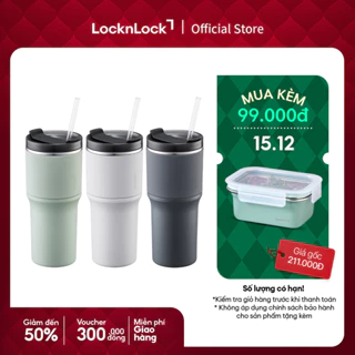 Bình giữ nhiệt sơn tĩnh điện Lock&Lock Metro Drive 650ml kèm ống hút và cọ rửa - LHC4277S (3 màu) chống trơn trượt