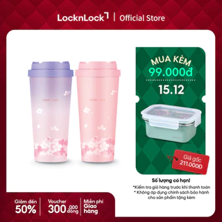 Bình giữ nhiệt Lock&Lock Energetic one-touch tumbler 550ml và 400ml LHC3249 (phiên bản Peach Blossom)