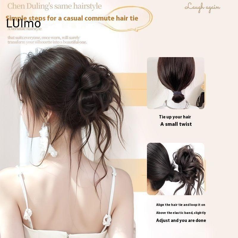 LUImo 1 Mới Tổng Hợp Tóc Bun Móng Vuốt Kẹp Tóc Xoăn Tự Nhiên Lông Tơ Nâu Phụ Kiện Tóc SBS