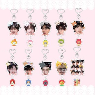 Kpop ZB1 Đầu Lớn Hoạt Hình Acrylic Móc Khóa Túi Mặt Dây Chuyền Phụ Kiện Trang Sức