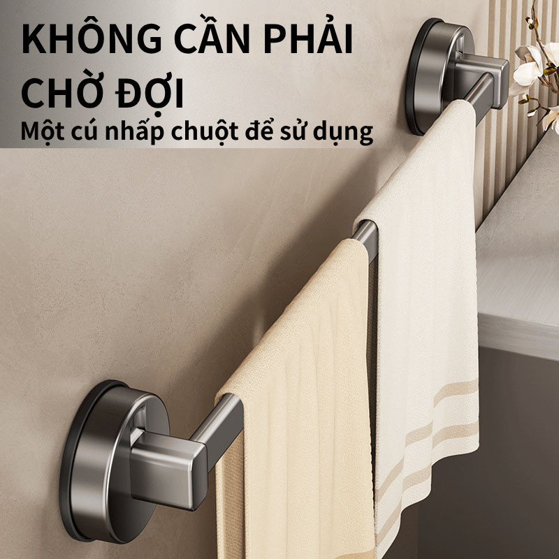 Giá treo khăn nhà tắm bằng cốc hút,30-60CM,hợp kim nhôm chống rỉ,Không Cần Khoan Tường,Lắp đặt Dễ Dàng