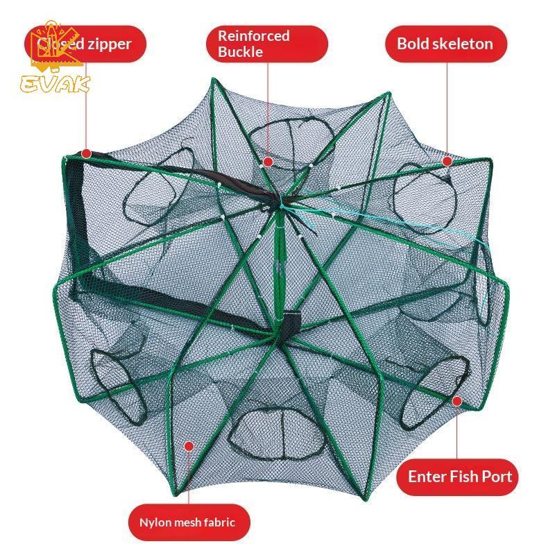 Alittlesetrtu Lưới 6 Lỗ Cho Lưới Câu Cá / Câu Chuyện / Lồng Gấp Crayfish Catcher Đúc / Lưới Cá Cua / Tôm Crayfish / Tôm / Smel / Bẫy Eels VN