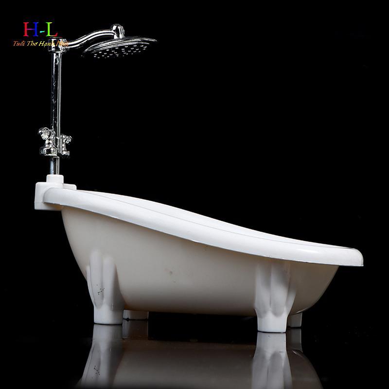 HL Nhà búp bê Thu nhỏ Đồ nội thất bồn tắm Phụ kiện phòng tắm Trẻ em Đồ chơi giả vờ LMWU