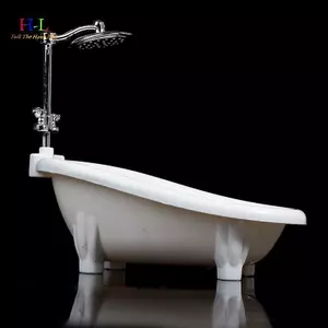 HL Nhà búp bê Thu nhỏ Đồ nội thất bồn tắm Phụ kiện phòng tắm Trẻ em Đồ chơi giả vờ LMWU